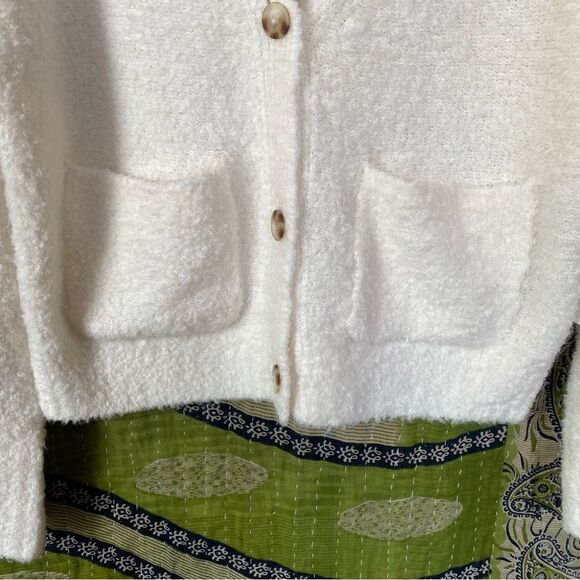 NWT Abercrombie and Fitch Lounge Ivory Boucle Wool Blend Cardigan Size Small - Picture 8 of 16